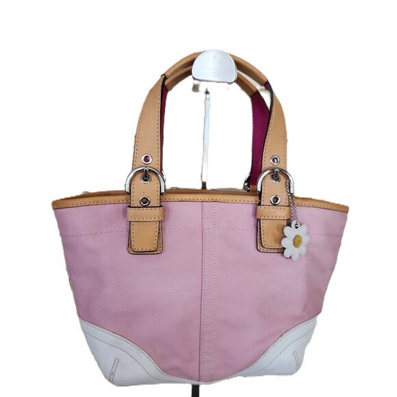 Euc Vintage Coach Hampton Y2K Daisy Pink Handbag Satche Pursel - Picture 1 of 14